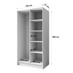 ORTO Szafa 100 gładka z uchwytami, bez lustra - Zdjęcie 6