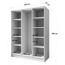 ORTO Szafa 150 gładka z uchwytami, bez lustra - Zdjęcie 7