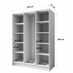 LUSO Safa gładka 150 z lustrem i uchwytami - Zdjęcie 7