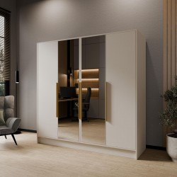 LUSO Safa gładka 200 z lustrem i uchwytami