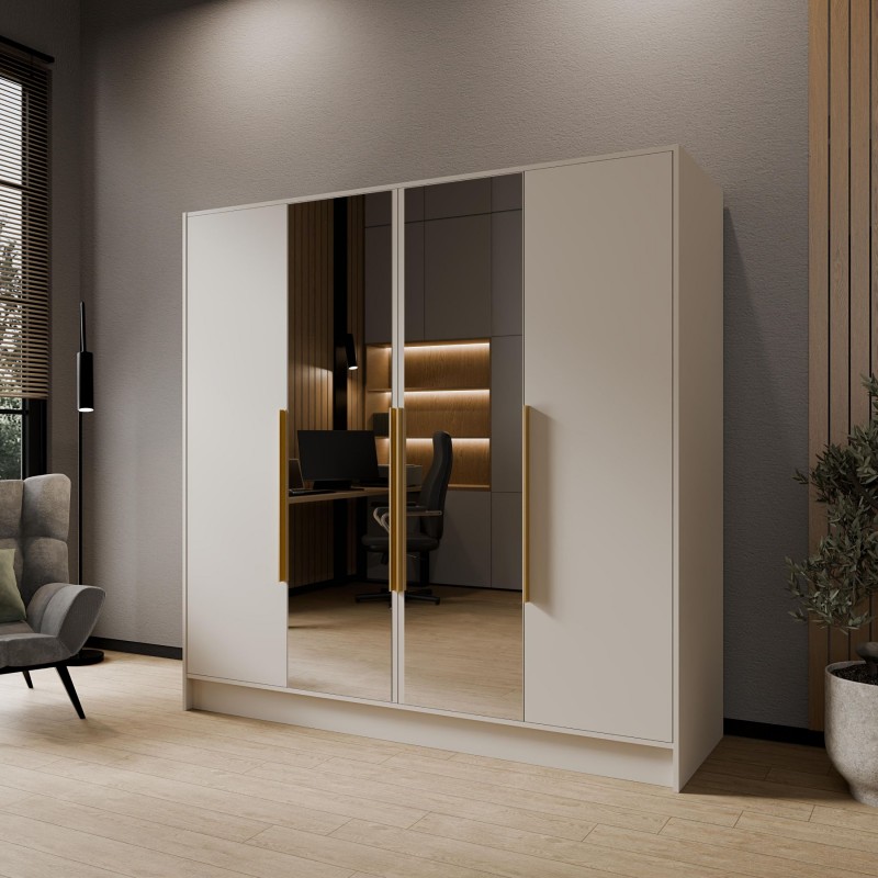 LUSO Safa gładka 200 z lustrem i uchwytami