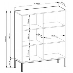 NEW komoda wysoka K104 w kolorze Dąb Vicenza na czarnych wysokich nogach - Zdjęcie 7