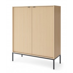 NEW komoda wysoka K104 w kolorze Dąb Vicenza na czarnych wysokich nogach - Zdjęcie 2