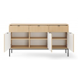 NEW komoda do salonu KSZ154 w kolorze Dąb Vicenza na wysokich czarnych nogach - Zdjęcie 4