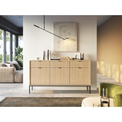 NEW komoda do salonu KSZ154 w kolorze Dąb Vicenza na wysokich czarnych nogach