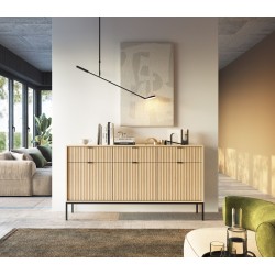NEW komoda do salonu KSZ154 w kolorze Dąb Vicenza na wysokich czarnych nogach - Zdjęcie 5