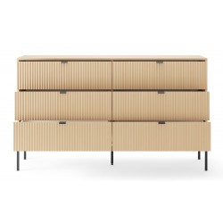 NEW komoda ryflowana KS154 w kolorze Dąb Vicenza na czarnych wysokich nogach - Zdjęcie 4