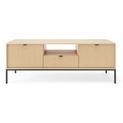 NEW szafka RTV nowoczesna w kolorze Dąb Vicenza na czarnych wysokich nogach - Zdjęcie 3