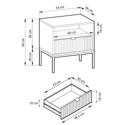 NEW szafka nocna w kolorze Dąb Vicenza na czarnych nóżkach - Zdjęcie 6