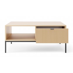 NEW nowoczesna ława kawowa do salonu w kolorze Dąb Vicenza na czarnych wysokich nogach - Zdjęcie 2