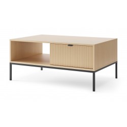 NEW nowoczesna ława kawowa do salonu w kolorze Dąb Vicenza na czarnych wysokich nogach