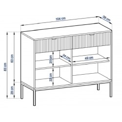 NEW komoda KSZ104 w kolorze Dąb Vicenza na czarnych wysokich nogach - Zdjęcie 6