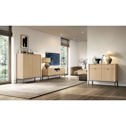 NEW komoda KSZ104 w kolorze Dąb Vicenza na czarnych wysokich nogach - Zdjęcie 5