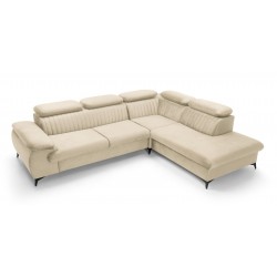 BEL Narożnik z funkcją spania, regulowanymi zagłówkami, na czarnych nóżkach - Zdjęcie 5