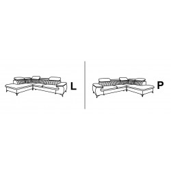 BEL Narożnik z funkcją spania, regulowanymi zagłówkami, na czarnych nóżkach - Zdjęcie 9