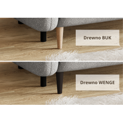 LIA Wygodna Kanapa na wysokich nóżkach z dekoracyjnymi poduszkami w tkaninie Bubble - Zdjęcie 2