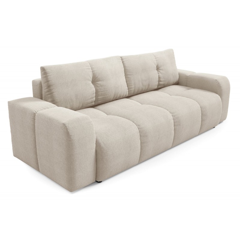 SOHI Kanapa pikowana z funkcją spania i pojemnikiem na pościel Curio 09 - beżowy