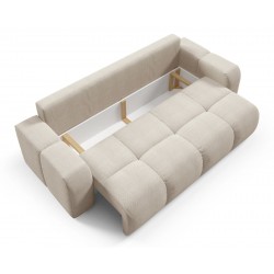 SOHI Kanapa pikowana z funkcją spania i pojemnikiem na pościel Curio 09 - beżowy - Zdjęcie 6