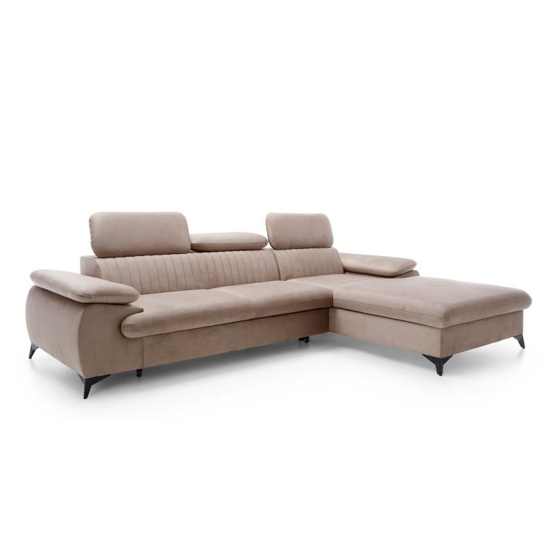 BELM Narożnik z funkcją spania, pikowanym oparciem i regulowanymi zagłówkami