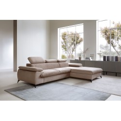 BELM Narożnik z funkcją spania, pikowanym oparciem i regulowanymi zagłówkami