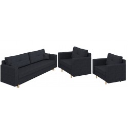 zestaw wypoczynkowy ALKO 3+1+1 kanapa trzyosobowa z funkcją spania pojemnikiem na pościel dwa fotele - Zdjęcie 8