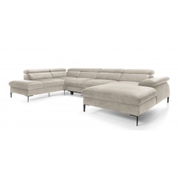 BLUE Narożnik Uniwersalny z regulowanymi zagłówkami na wysokich nóżkach obity tkaniną Vogue - Zdjęcie 5