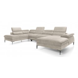 BLUE Narożnik Uniwersalny z regulowanymi zagłówkami na wysokich nóżkach obity tkaniną Vogue - Zdjęcie 6