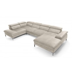 BLUE Narożnik Uniwersalny z regulowanymi zagłówkami na wysokich nóżkach obity tkaniną Vogue - Zdjęcie 7