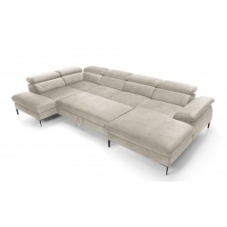 BLUE Narożnik Uniwersalny z regulowanymi zagłówkami na wysokich nóżkach obity tkaniną Vogue - Zdjęcie 8