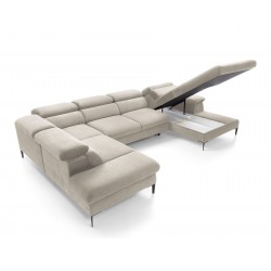 BLUE Narożnik Uniwersalny z regulowanymi zagłówkami na wysokich nóżkach obity tkaniną Vogue - Zdjęcie 9