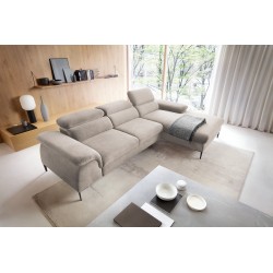 BLUM Narożnik na wysokich nóżkach, z regulowanymi zagłówkami obity tkaniną Vogue