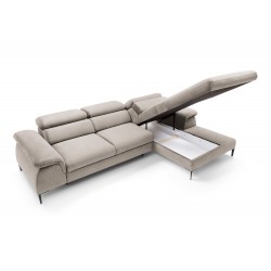 BLUM Narożnik na wysokich nóżkach, z regulowanymi zagłówkami obity tkaniną Vogue - Zdjęcie 13