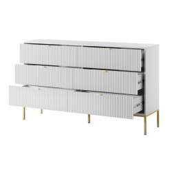 NEW biała komoda ryflowana KS154+ stelaż złoty - Zdjęcie 4