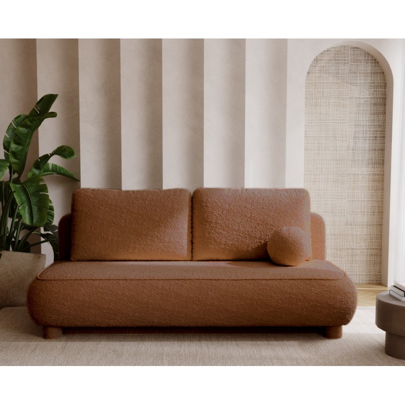 MAJA Nowoczesna Kanapa z funkcją spania w tkaninie Quelle 54- Ceglasty