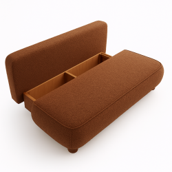 MAJA Nowoczesna Kanapa z funkcją spania w tkaninie Quelle 54- Ceglasty - Zdjęcie 2