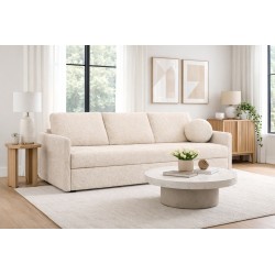 SISI Nowoczesna kanapa trzyosobowa z funkcja spania do salonu, w tkaninie Boucle - Zdjęcie 2