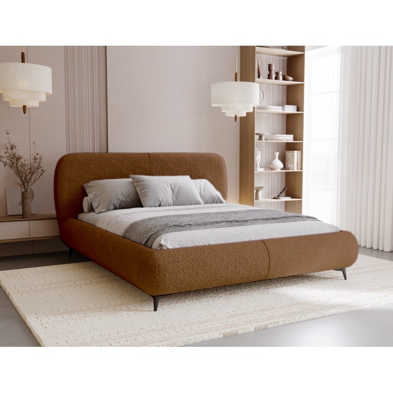 ELLE Nowoczesne łóżko tapicerowane 140x200 w tkaninie Quelle 54 SZYBKI TERMIN DOSTAWY