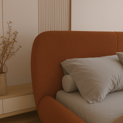 ELLE Nowoczesne łóżko tapicerowane 140x200 w tkaninie Quelle 54 SZYBKI TERMIN DOSTAWY - Zdjęcie 4