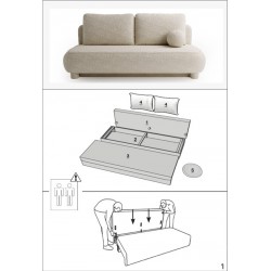 Nowoczesna Kanapa MAJA z funkcją spania w tkaninie Quelle 02 - SZYBKI TERMIN DOSTAWY - Zdjęcie 8