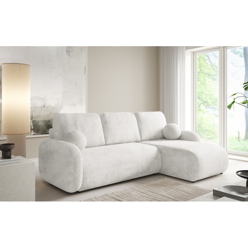 KOMA Narożnik trzyosobowy z funkcją spania, obity tkanina Cremona