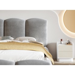 Łóżko tapicerowane do sypialni z pojemnikiem BEN 14 - beżowy SZYBKI TERMIN DOSTAWY - Zdjęcie 4