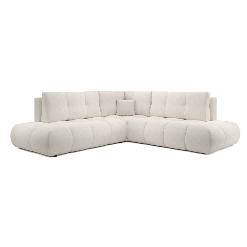 SOHI Narożnik pikowany z funkcją spania o zaokrąglonych kształtach, tkanina Perfect Harmony 02