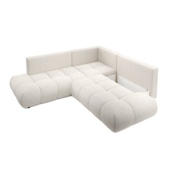 SOHI Narożnik pikowany z funkcją spania o zaokrąglonych kształtach, tkanina Perfect Harmony 02 - Zdjęcie 4