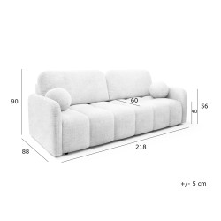 KUBI Kanapa rozkładana z wygodnym, pikowanym siedziskiem, obita tkaniną CREMONA - Zdjęcie 8