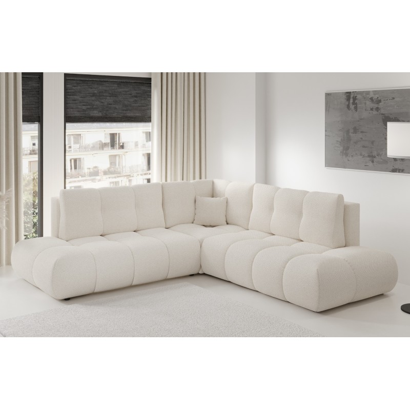 SOHI Narożnik pikowany z funkcją spania o zaokrąglonych kształtach