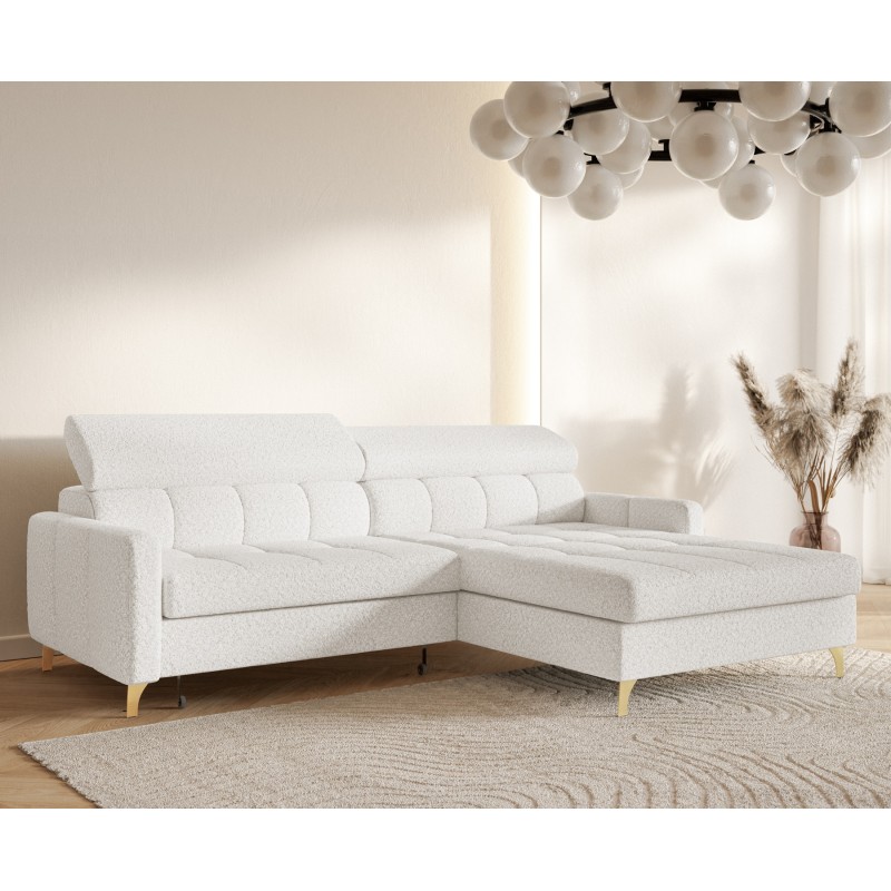 BAMBINO Narożnik rozkładany z regulowanymi zagłówkami na wysokich nóżkach