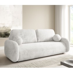 LEON Kanapa trzyosobowa o zaokrąglonych kształtach z funkcją spania obita tkaniną Cremona - Zdjęcie 2