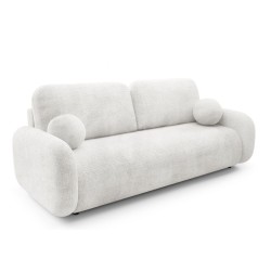 LEON Kanapa trzyosobowa o zaokrąglonych kształtach z funkcją spania obita tkaniną Cremona - Zdjęcie 4