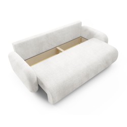 LEON Kanapa trzyosobowa o zaokrąglonych kształtach z funkcją spania obita tkaniną Cremona - Zdjęcie 6