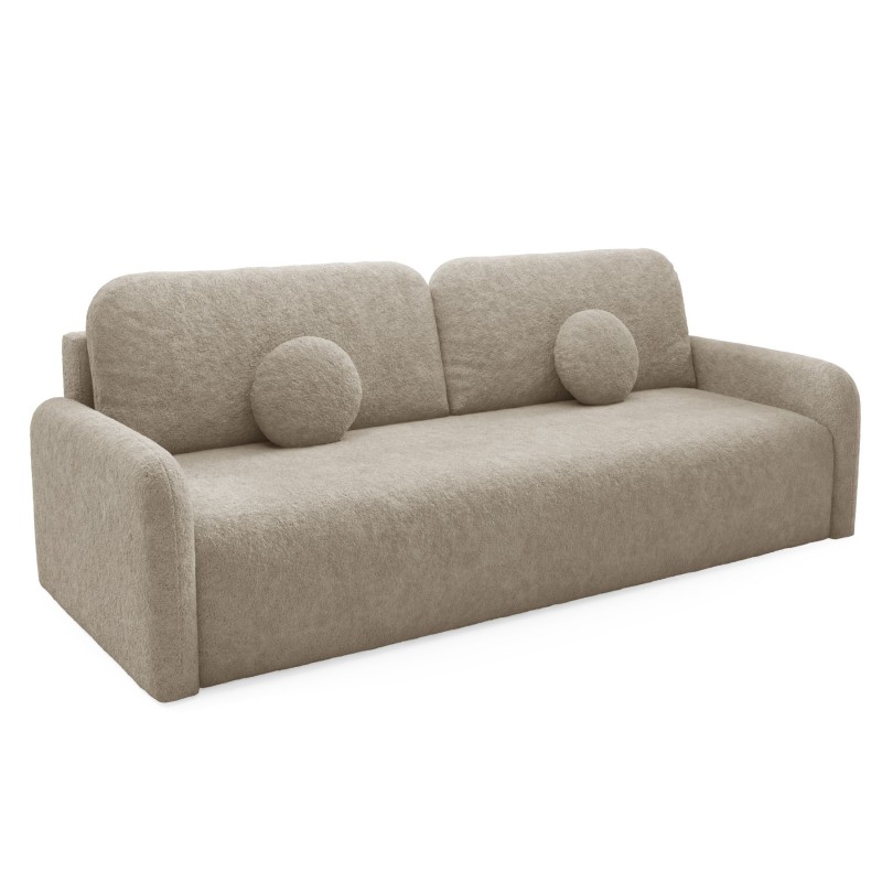 RAVI Kanapa trzyosobowa z pojemnikiem na pościel w tkaninie Fredo